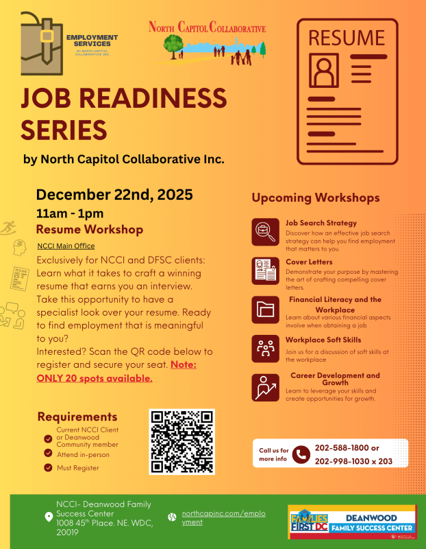 NCCI Job Readiness Resume Workshop Dec 22nd